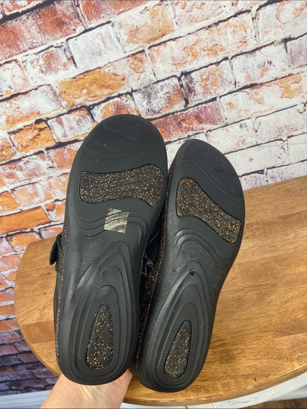 Aetrex Libby Black Leather Slip On Comfort Clog Shoe Sz 7.5 - Picture 11 of 13